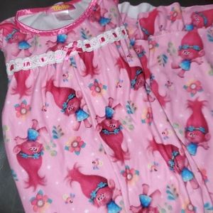 Trolls Poppy Pink Flannel Nightgown L/S 8